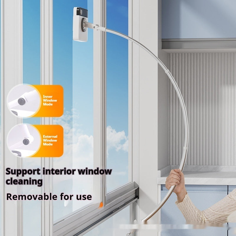 U-Shaped High-Rise Window Cleaner – Telescopic Arc Rod for Safe HDB & Condo Cleaning