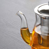 Glass Teapot with Stainless Steel Infuser (400ml) - Elegant Transparent Tea Maker