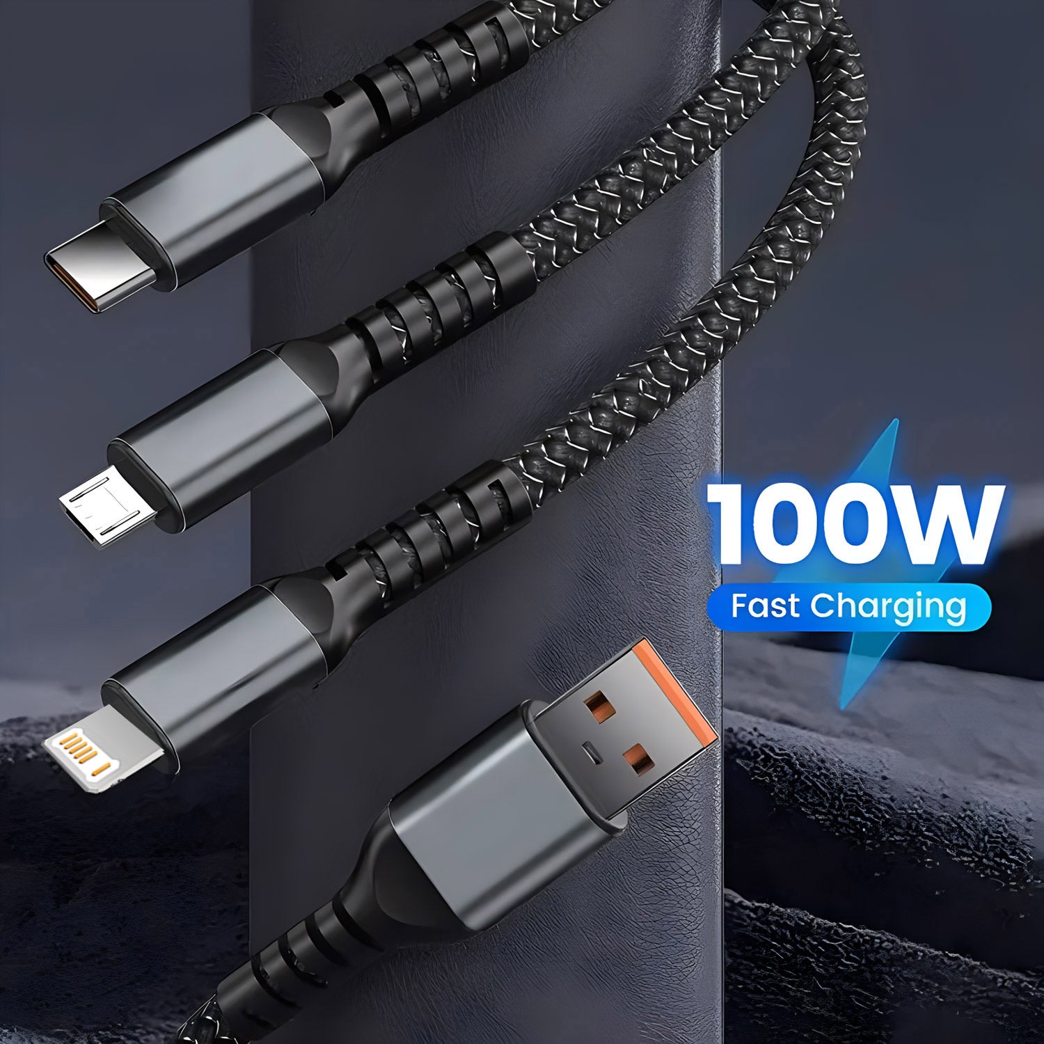 Fast Charging Cable Multi Charger  3 in 1