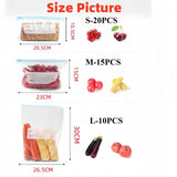 45PCS Silicone Food Storage Leakproof Reusable Bags