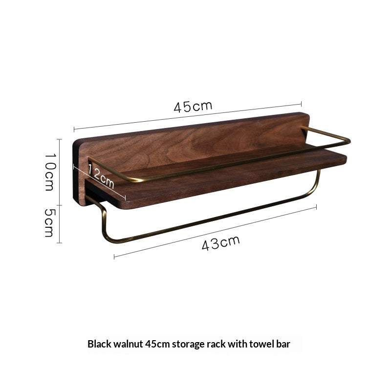 Nordic Bathroom Vanity Shelf Copper Wood