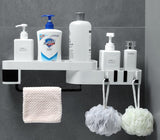 Corner Bathroom Organizer Shelf Rotating Drill Free