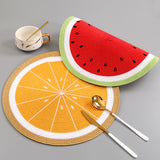 PP Woven Round Fruit Design Placemat Table Mat 38 cm