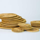 Woven Rattan Coaster Set with Holder