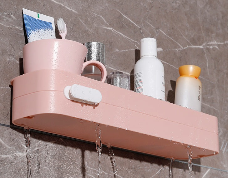 Wall-Mounted Bathroom Organizer Drill-Free