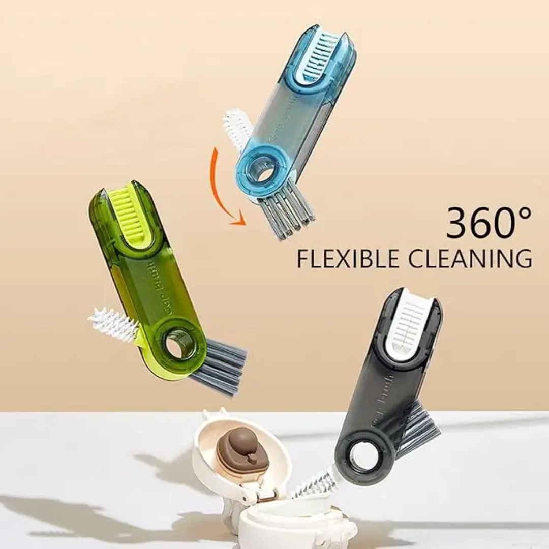 3-in-1 Cup Mouth Cleaning Brush Multi Functional Brush Keep your drinkware spotless and your oral hygiene on point with this versatile 3-in-1 cleaning brush.