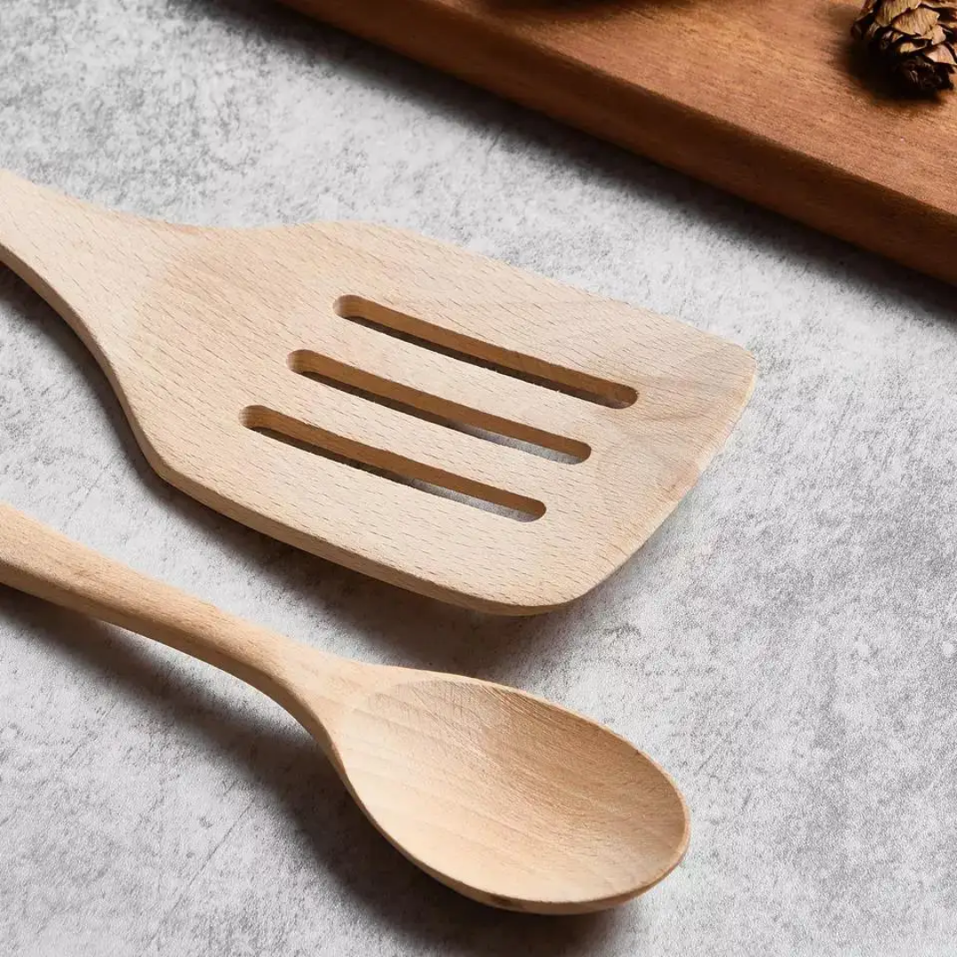 Eco-Friendly Bamboo Slotted Turner Spatula
