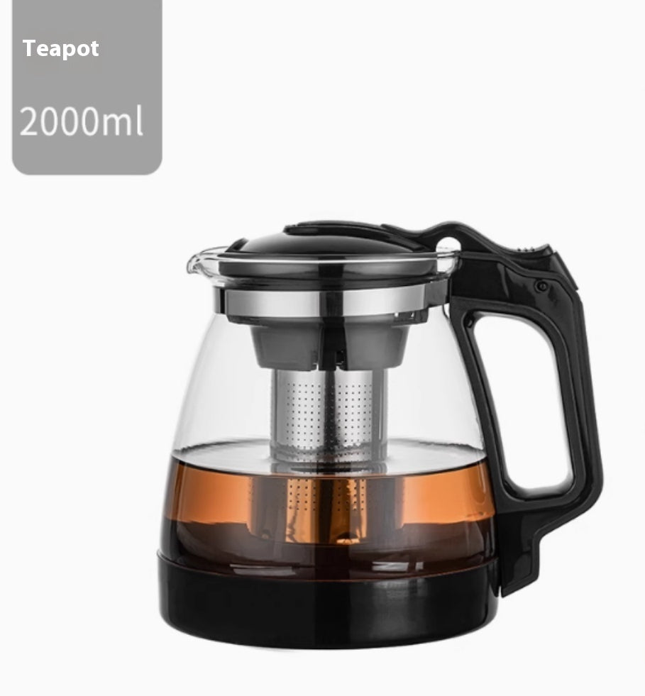2000ml Large Borosilicate Glass Teapot with Filter