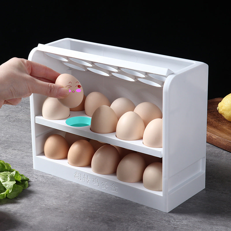 3 Layer Flip Refrigerator Egg Storage Box Household