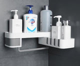 Corner Bathroom Organizer Shelf Rotating Drill Free