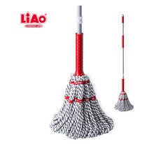 Twist Floor Mop LIAO with red handle and grey microfiber head, ideal for efficient home cleaning. Available at best price in Sri Lanka on Bamagate.com.