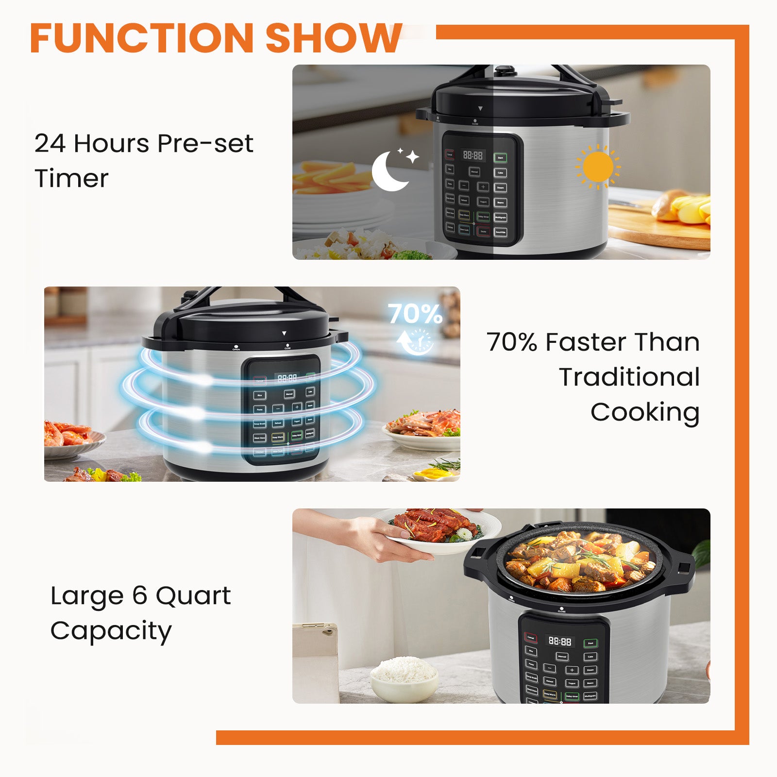 9 In 1 Electric Pressure Cooker, Rice Cooker, Multi-Functional Smart Pot