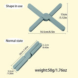 Silicone X Shaped Heat Resistant Foldable Pot Pan Mat