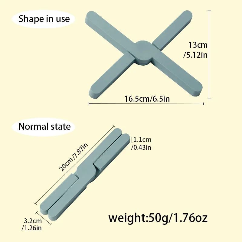 Silicone X Shaped Heat Resistant Foldable Pot Pan Mat