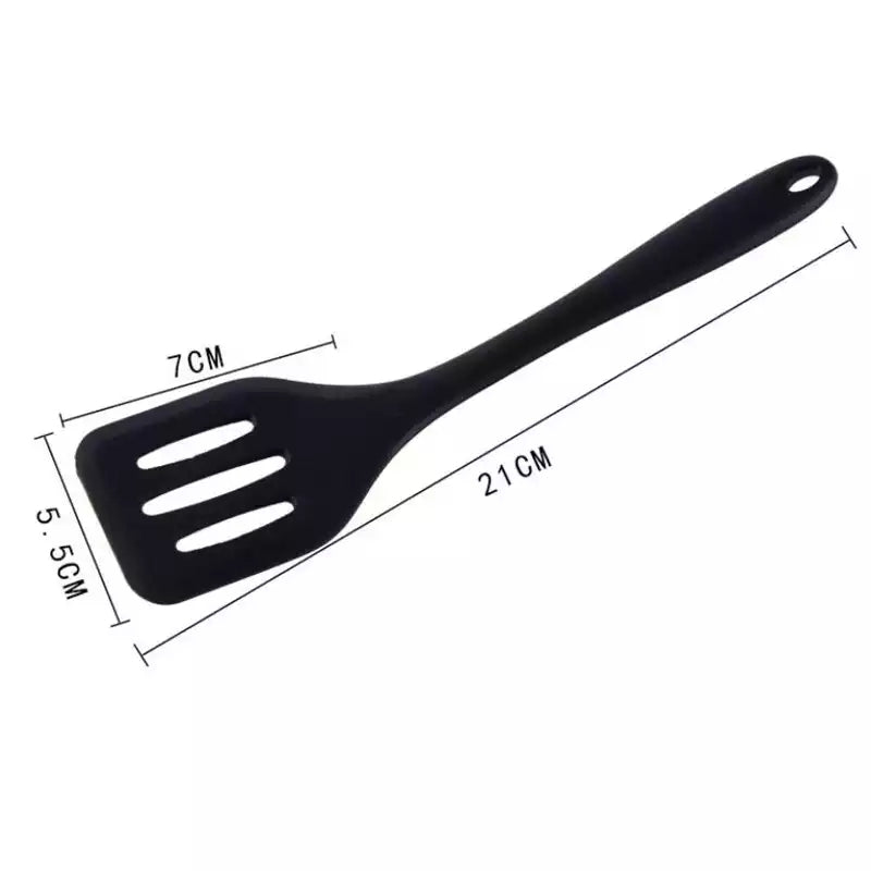 Short Handle Silicone Slotted Turner