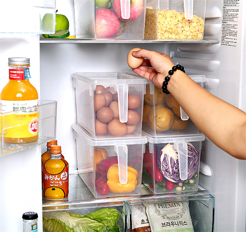 2L Fridge Storage Box with Handle | Transparent Airtight Food Organizer