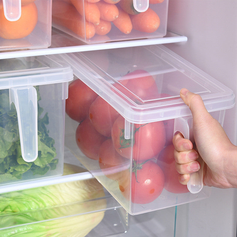 2L Fridge Storage Box with Handle | Transparent Airtight Food Organizer