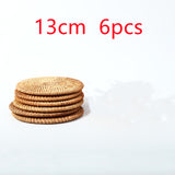Woven Rattan Coaster Set with Holder