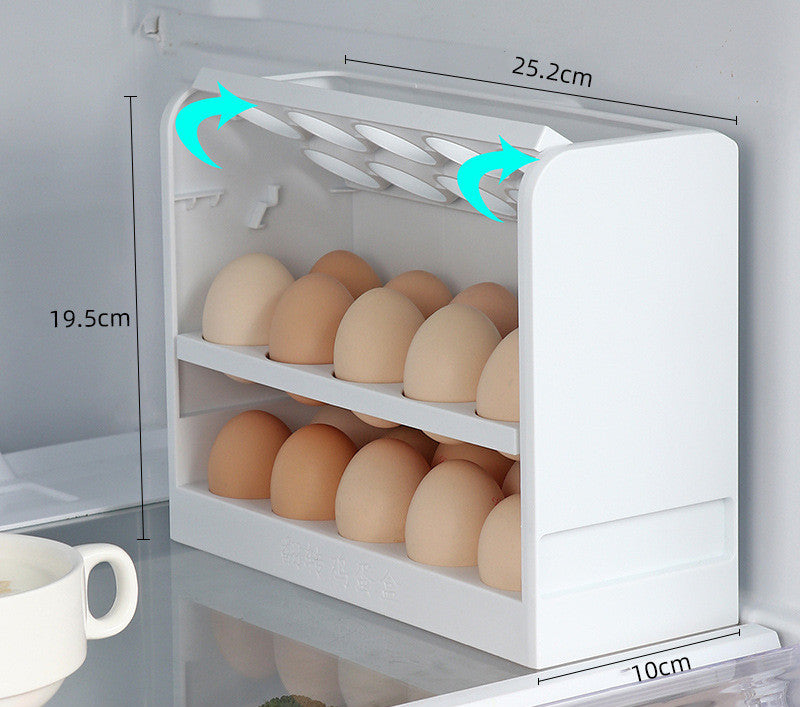 3 Layer Flip Refrigerator Egg Storage Box Household