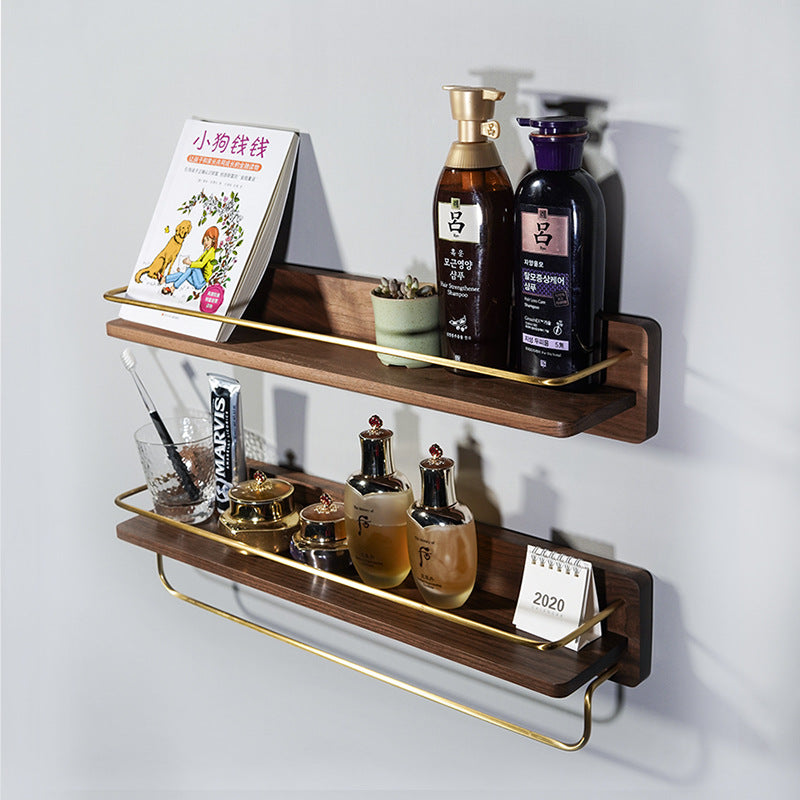Nordic Bathroom Vanity Shelf Copper Wood
