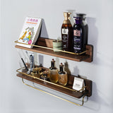 Nordic Bathroom Vanity Shelf Copper Wood