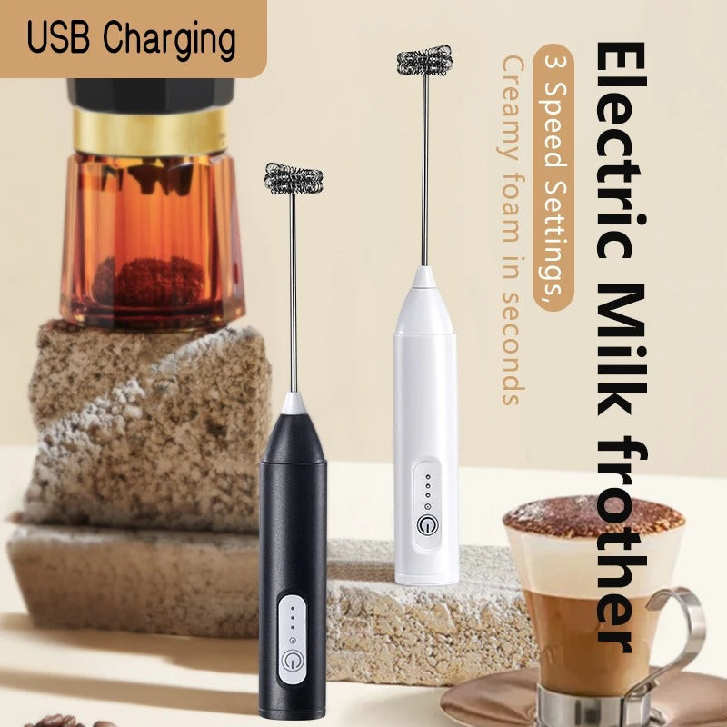 Electric Milk Frother Coffee Handheld USB Charging