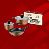 3PCS Set of Pot Kitchen Cookware Cooking Pots