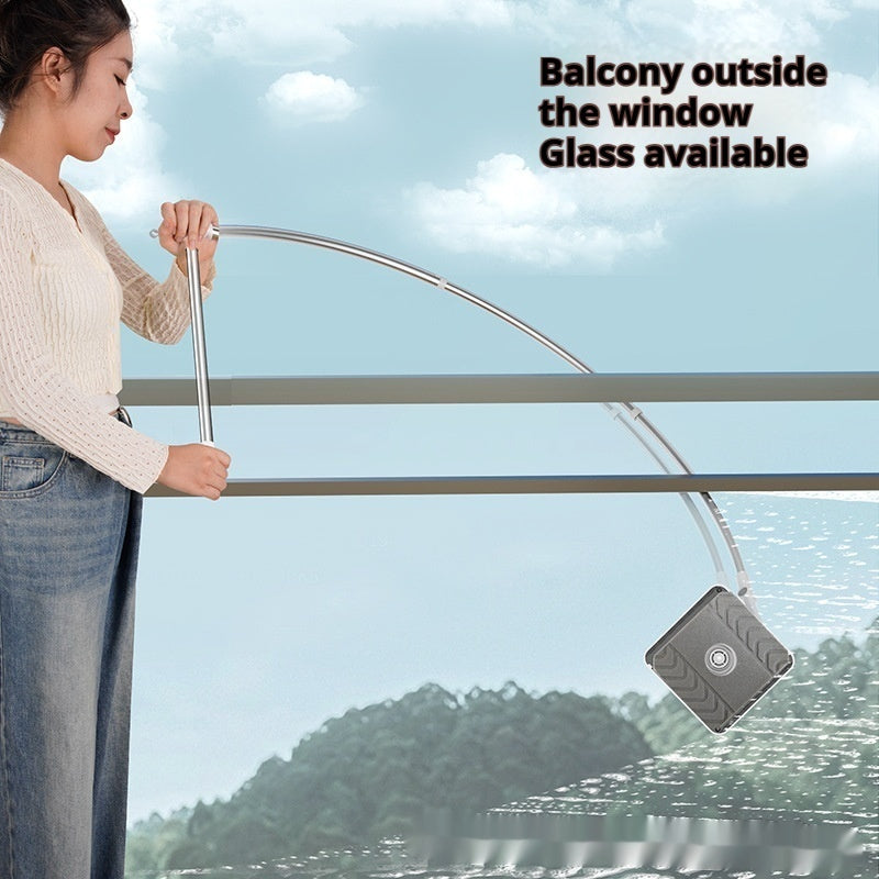 U-Shaped High-Rise Window Cleaner – Telescopic Arc Rod for Safe HDB & Condo Cleaning