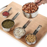 5-Piece Stainless Steel Measuring Cup Set – Baking Essentials with Scale Markings