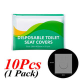 Toilet Seat Covers - Disposable Protection | 10PCS pack with 360x425mm size, ideal for hygienic use in public restrooms and travel.