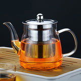 Glass Teapot with Stainless Steel Infuser (400ml) - Elegant Transparent Tea Maker