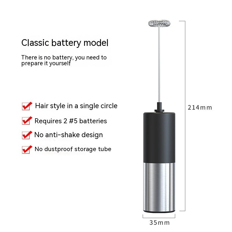 Electric Milk Frother Mini Coffee Milk Frother Battery Operated