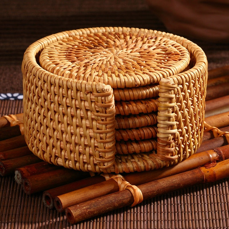 Rattan Woven Round Coaster