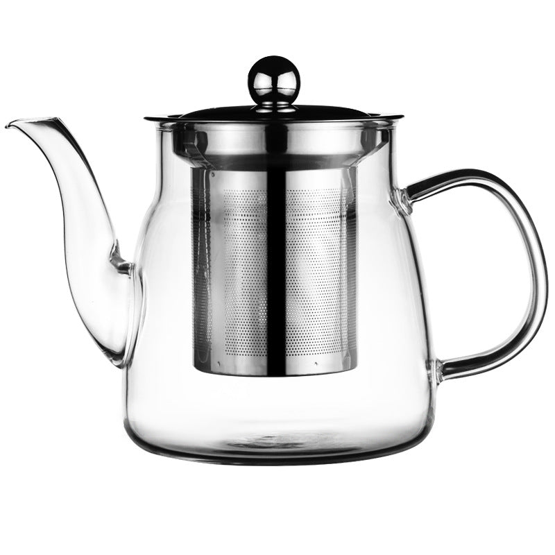 Glass Teapot with Stainless Steel Infuser (400ml) - Elegant Transparent Tea Maker