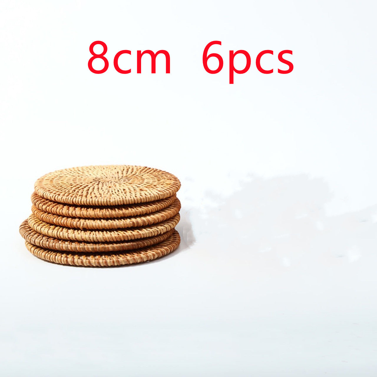 Woven Rattan Coaster Set with Holder