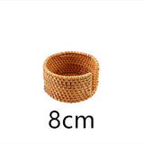 Woven Rattan Coaster Set with Holder