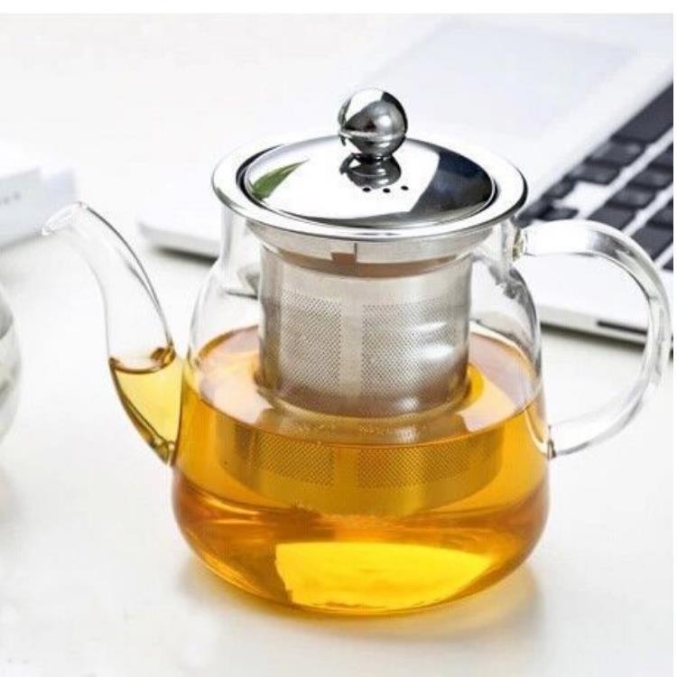 Glass Teapot with Stainless Steel Infuser (400ml) - Elegant Transparent Tea Maker