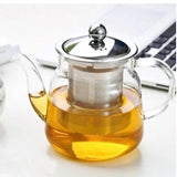 Glass Teapot with Stainless Steel Infuser (400ml) - Elegant Transparent Tea Maker
