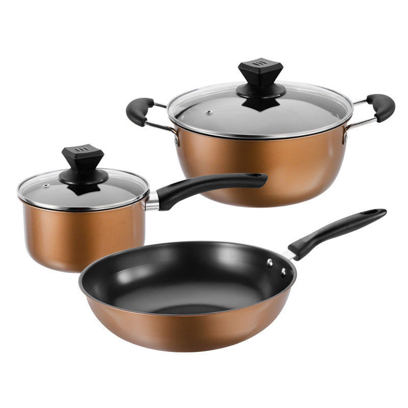 3PCS Set of Pot Kitchen Cookware Cooking Pots