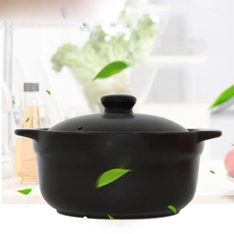 Premium Ceramic Casserole Soup Pot with Lid – Heat-Resistant
