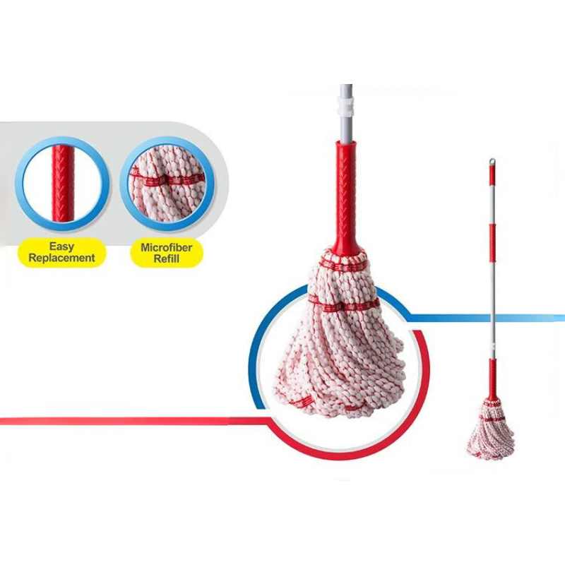 LIAO Twist Mop with microfiber refill and easy replacement feature, designed for hassle-free floor cleaning. Find best price in Sri Lanka at Bamagate.com.
