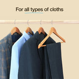 Premium Solid Wood Coat Hangers with Non-Slip Bar & 360° Swivel Hook
