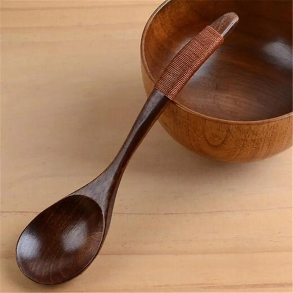 Wooden Spoon Japanese Lacquer Long Handle