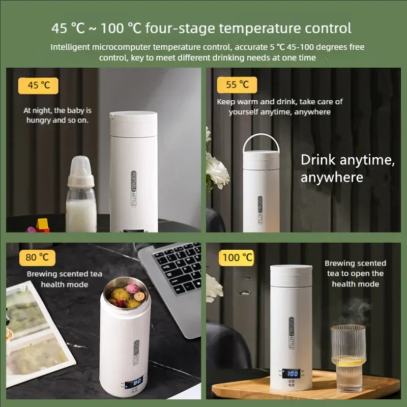 Portable Electric Heating Water Cup 100-240V Small Travel Easy