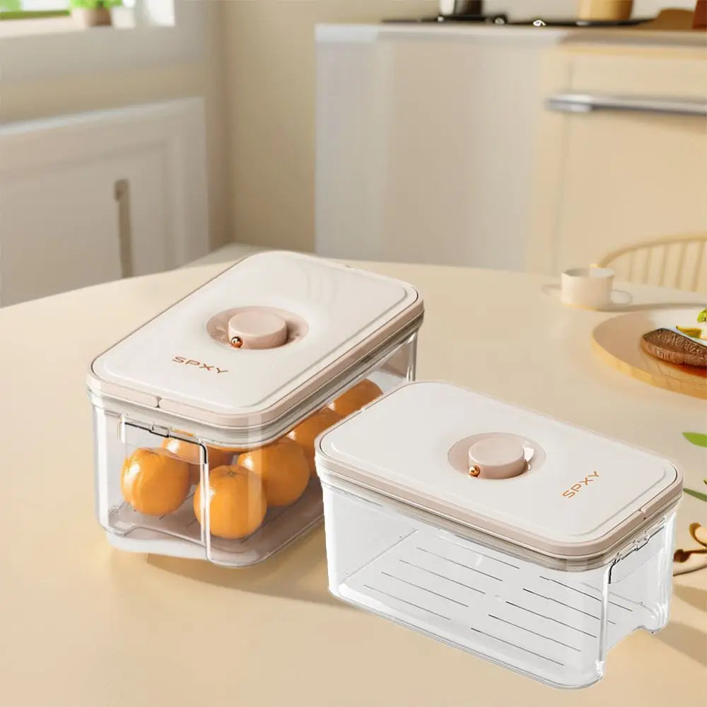 Airtight Plastic Food Vacuum Storage Box - Sealed Transparent Meal Prep Container