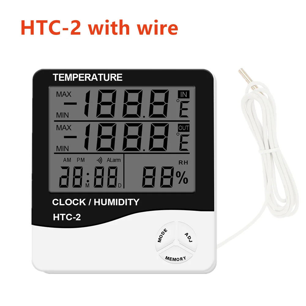 LCD Digital Room Thermometer & Hygrometer – Indoor Outdoor Humidity Meter