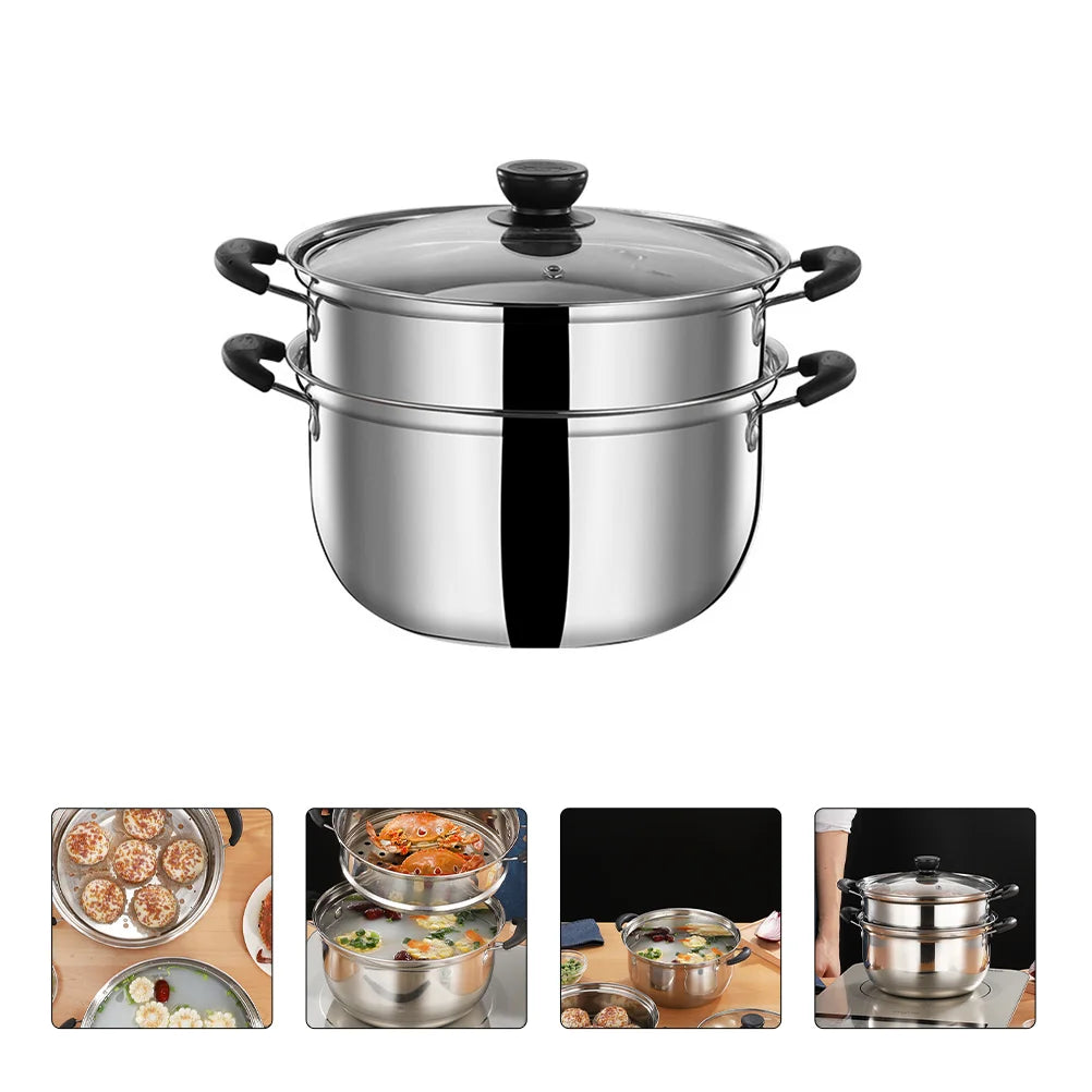 2 Layer Stainless Steel Thickened Steamer Soup Pot 20 CM