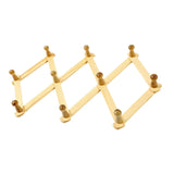 Expandable Wall-Mounted Wooden Accordion Coat Rack with 10 Peg Hooks