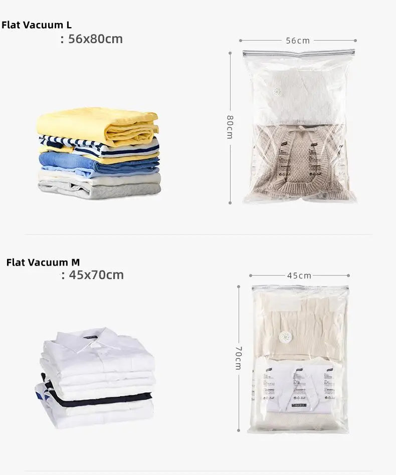 Home Storage Vacuum Bags for Storing Clothes Blankets No Pump Need