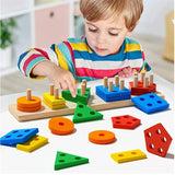Early Education Geometric Set Columns Building Blocks